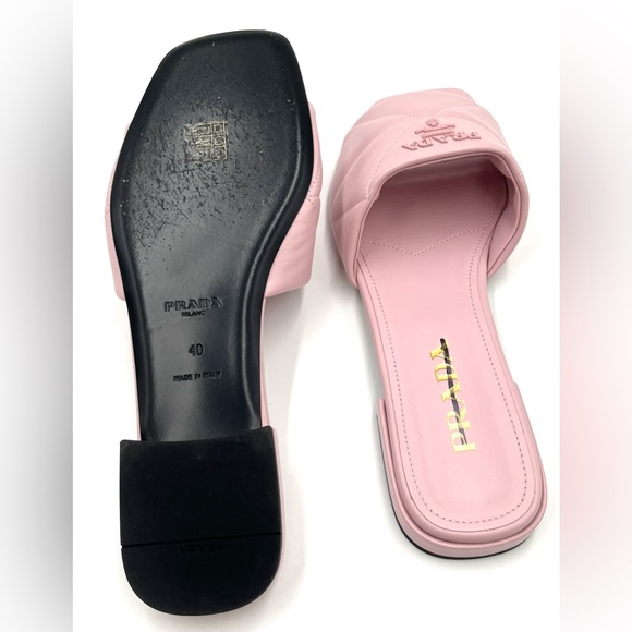 Prada Quilted Nappa Leather Sabots - Picture 6 of 7